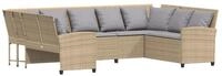 vidaXL Gartenlounge-Set Gartensofa mit Kissen Beige Poly Rattan, (1-tlg)