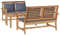 vidaXL Gartenlounge-Set Gartensofa-set 3 pcs Natur Massives holz, (3-tlg)