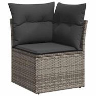 vidaXL Loungesofa Gartensofa-set mit Kissen mit Speicher 9 pcs Grau Poly...