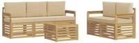 vidaXL Gartenlounge-Set Outdoor-Sofagarnitur 6 Stk. Wei&szlig; und Beige Polyester,