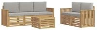 vidaXL Gartenlounge-Set Outdoor-Sofagarnitur 6 Stk. Wei&szlig; und Hellgrau...