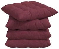vidaXL Sitzauflage Sitzkissen 4 pcs Weinrot 40 x 40 x 6 cm Stoff, (4 St)