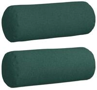 vidaXL Sitzauflage Bolsterkissen 2 St&uuml;ck Dunkelgr&uuml;n &Oslash; 25 x 70 cm Stoff, (2...