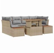 vidaXL Loungesofa Gartensofa-set 9 Stk. Beige und Grau, 9 Teile