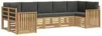 vidaXL Gartenlounge-Set Outdoor-Sofagarnitur 7 pcs Wei&szlig; und Anthrazit, (7-tlg)