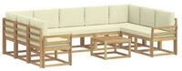 vidaXL Gartenlounge-Set Outdoor-Sofagarnitur 10 pcs Wei&szlig; und Creme 59 x 59 x...