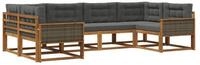 vidaXL Gartenlounge-Set Outdoor-Sofagarnitur mit Kissen 6 pcs Natur und...