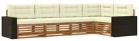 vidaXL Gartenlounge-Set Outdoor-Sofagarnitur 5 pcs Natur und Creme 331 x 172,5...