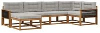 vidaXL Gartenlounge-Set Outdoor-Sofagarnitur mit Kissen 6 pcs Natur und...