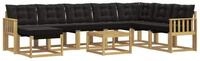 vidaXL Gartenlounge-Set Outdoor-Sofagarnitur mit Kissen 9 pcs Wei&szlig; und Schwarz,