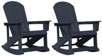vidaXL Gartenlounge-Set Adirondack Schaukelst&uuml;hle 2 pcs Marineblau HDPE,...
