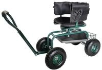 relaxdays Rollsitz Fahrbarer Gartensitz mit Stauraum, gr&uuml;n