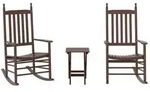 vidaXL Schaukelstuhl Schaukelst&uuml;hle 2 Stk. mit Klapptisch Braun Massivholz...