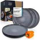 Moritz & Moritz Tafelservice VIDA Dinnerteller f&uuml;r 6 Personen Anthrazit...