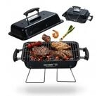 relaxdays Holzkohlegrill Klappbarer Tischgrill mit Deckel