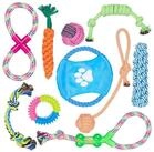 relaxdays Tiertaue Hundespielzeug Set 10 teilig, Baumwolle