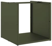 vidaXL Kaminholzregal Brennholzregal Olivgr&uuml;n 40x40x40 cm Kaltgewalzter Stahl