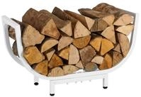 relaxdays Kaminholzregal im geschwungenen Desig, BxTxH:65x21x35 cm, wei&szlig;