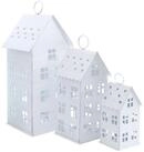 Spetebo Kerzenlaterne Laterne MALM&Ouml; 3er Set zum H&auml;ngen - wei&szlig; (Set, 3 St.,