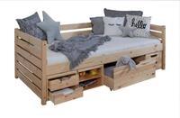 Ticaa Bettgestell Sofabett Naomi inkl. Funktionsschubk&auml;sten, 90x200, Inkl.