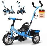 Spielwerk Dreirad-Kinderwagen, (1-tlg), Dreirad Sicherheitsgurt Schubstange...