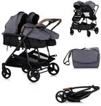 Chipolino Geschwisterwagen Geschwisterkinderwagen Duo Smart, klappbar, umbaubar,