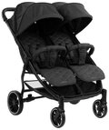 Kikkaboo Geschwisterwagen Zwillingskinderwagen Happy 2, faltbar, Regenschutz,