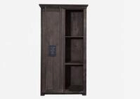 Massivmoebel24 Dreh-/Schwebet&uuml;renschrank RAILWAY (Schrank Mango 100x60x190 grau