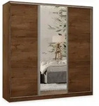 Masseno Schwebet&uuml;renschrank TARI 200 cm Kleiderschrank mit Spiegel 3 T&uuml;ren...