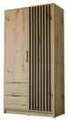Lookway Kleiderschrank NELA 105 cm Zweitt&uuml;riger Schrank mit Lamellen Breite:...