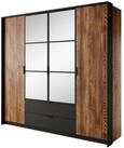 Masseno Dreht&uuml;renschrank MILANO 223,2 cm Kleiderschrank mit Spiegel 4 T&uuml;ren