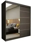 Masseno Schwebet&uuml;renschrank MIRELLA 200 cm Kleiderschrank mit Spiegel 2 T&uuml;ren...