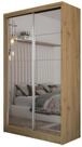 Masseno Schwebet&uuml;renschrank FIORELLA 120 cm Kleiderschrank mit Spiegel 2 T&uuml;ren