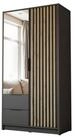 Lookway Kleiderschrank NELA 105 cm Zweitt&uuml;riger Schrank mit Lamellen Breite:...