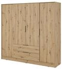 Masseno Dreht&uuml;renschrank CATERINA 206 cm Kleiderschrank 4 T&uuml;ren und 2...