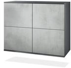 Vladon Kommode Rova V3 (Moderner K&uuml;chenschrank, mit 4 Push-to-Open T&uuml;ren),