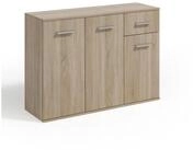 Masseno Kommode GIACOMO V 112 cm Sideboard mit 1 Schubladen und 3 T&uuml;ren Eiche...