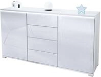 Vladon Sideboard Faro V1 (Kommode mit 2 T&uuml;ren & 4 Schubladen, Schrank mit LED