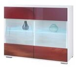 Vladon Kommode Bari V3 (Moderner K&uuml;chenschrank, mit 2 gro&szlig;en Glast&uuml;ren inkl. RGB