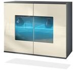 Vladon Kommode Gr&ouml;mitz V3 (Moderner K&uuml;chenschrank, mit 2 gro&szlig;en Glast&uuml;ren...