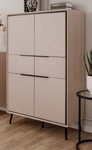 Furn.Design Highboard Brebbia (Hochkommode in Kaschmir / Sand mit Schwarz,...