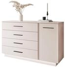 Lookway Kommode LINA KASCHMIR II 1D4S mit LED Beleuchtung, Breite 138 cm