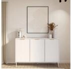 Selsey Sideboard VENA, Sideboard in Wei&szlig; mit goldenen Griffen, 3 T&uuml;ren