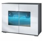 Vladon Kommode Gr&ouml;mitz V3 (Moderner K&uuml;chenschrank, mit 2 gro&szlig;en Glast&uuml;ren...