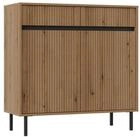 Masseno Kommode OSTIA 100 cm Sideboard mit 2 Schubladen und 2 T&uuml;ren Eiche Evoke
