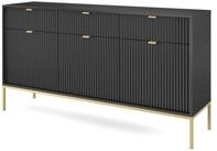 Masseno Kommode STELLARE 154 cm Sideboard mit 3 Schubladen und 3 T&uuml;ren Schwarz