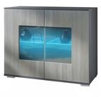 Vladon Kommode Gr&ouml;mitz V3 (Moderner K&uuml;chenschrank, mit 2 gro&szlig;en Glast&uuml;ren...