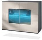 Vladon Kommode Gr&ouml;mitz V3 (Moderner K&uuml;chenschrank, mit 2 gro&szlig;en Glast&uuml;ren...