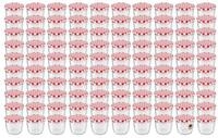 Wellgro Vorratsglas Einmachgl&auml;ser Schraubdeckel rot kariert - 230 ml, (100-tlg)