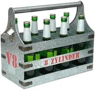 DanDiBo Flaschentr&auml;ger Biertr&auml;ger Metall mit &Ouml;ffner 8 Zylinder V8 96404